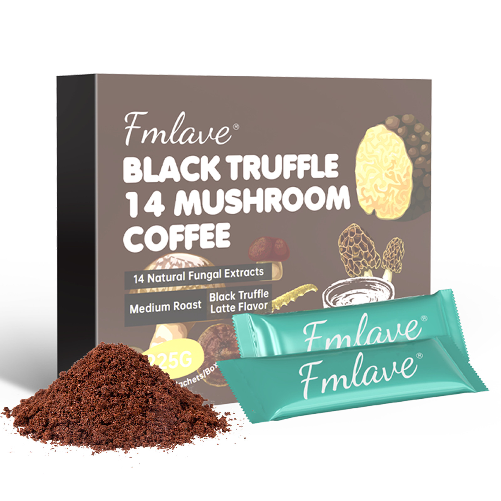 14 in 1 Organic MUSHROOM COFFEE SUPPORT FOCUS & ENERGY Instant Mushroom Coffee