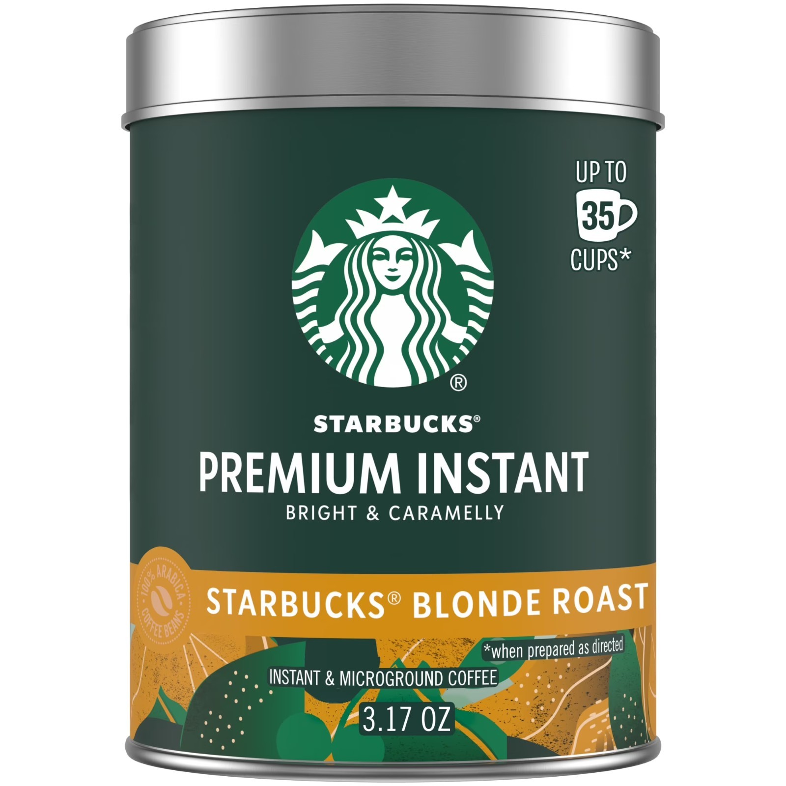 Starbucks Premium Instant Coffee Blonde Roast 100% Arabica 3.17 oz Jar