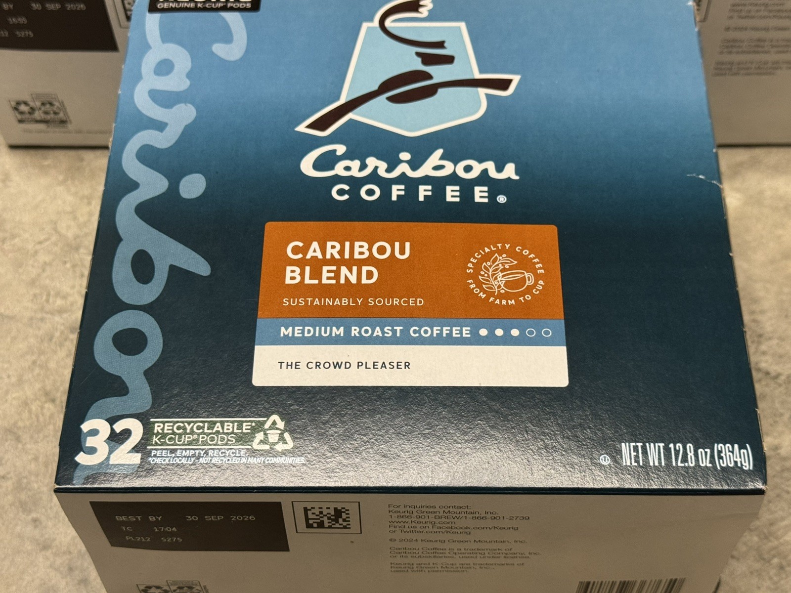 Caribou Coffee Caribou Blend K-Cup Pods 96 Count Keurig Single Serve