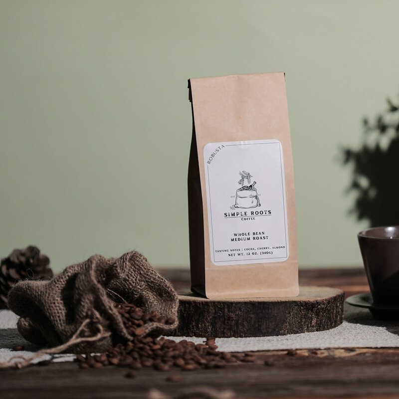 Robusta Coffee Whole Beans, Ground – Medium to Dark Roast Coffee 12Oz, 2lb, 5lb