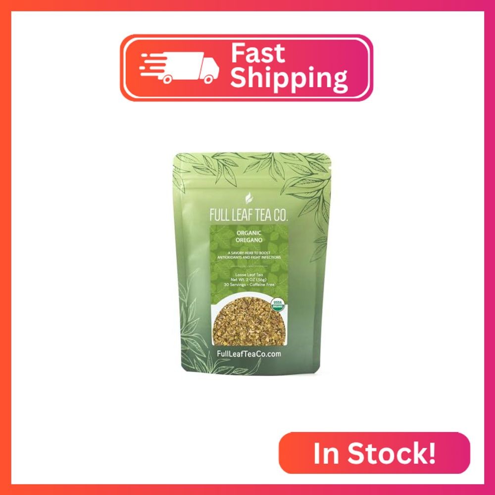 Full Leaf Tea Co. Organic Oregano Loose Leaf Tea – 2oz Bag (Approx. 30 Servings)