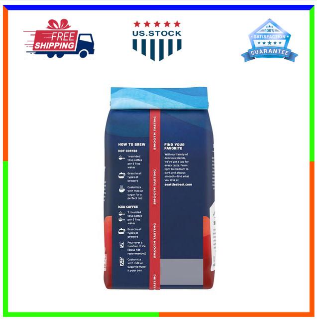SEATTLE’S BEST COFFEE Post Alley Blend Dark Roast Ground 12 Ounce Pack of 6