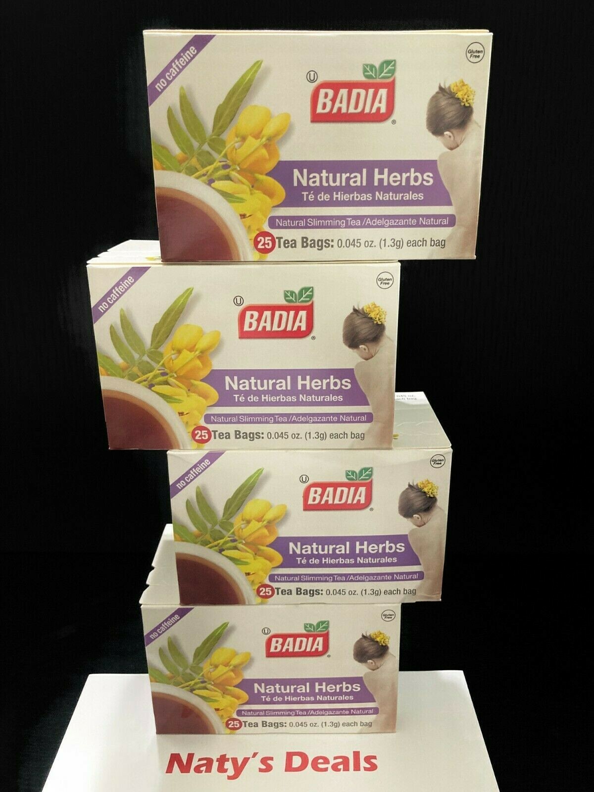 Badia-Natural Herbs Slimming & Slim Tea Lose Weight Detox 4 items 100 tea bags