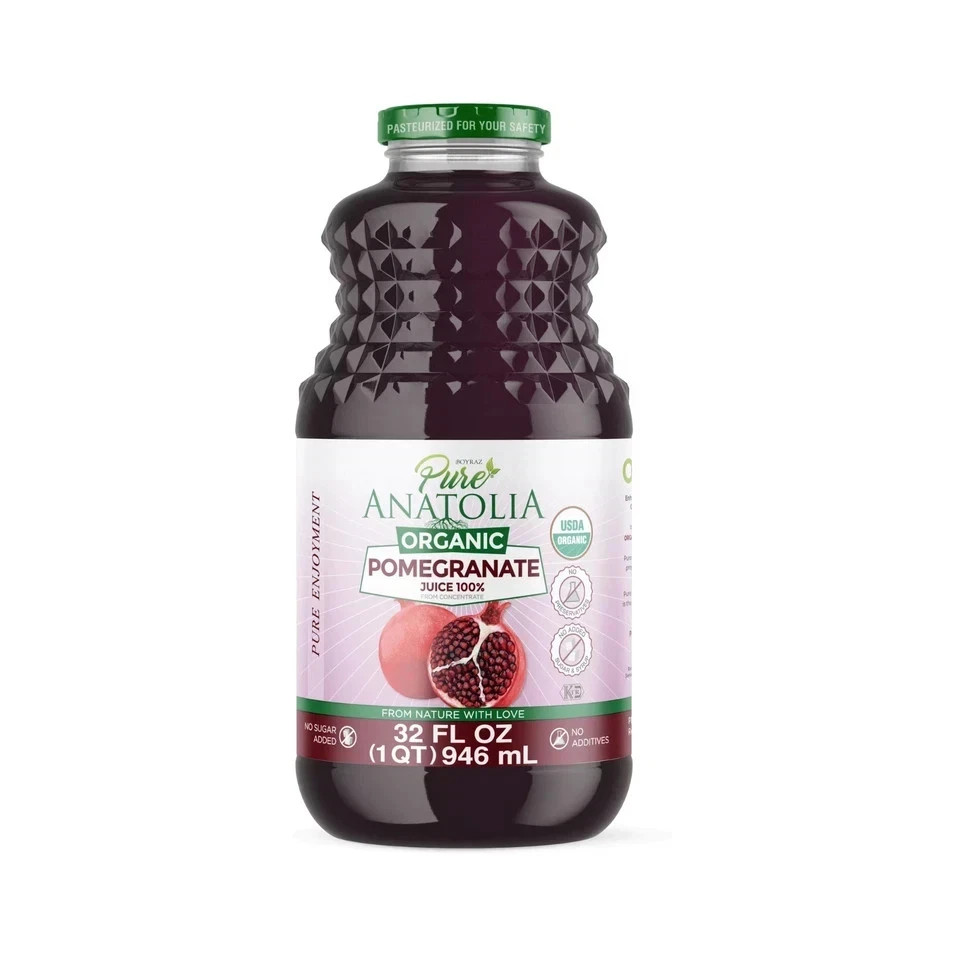 Pure Anatolia Organic Pomegranate Juice 32 fl oz – 100% Pure Juice from Pomegran