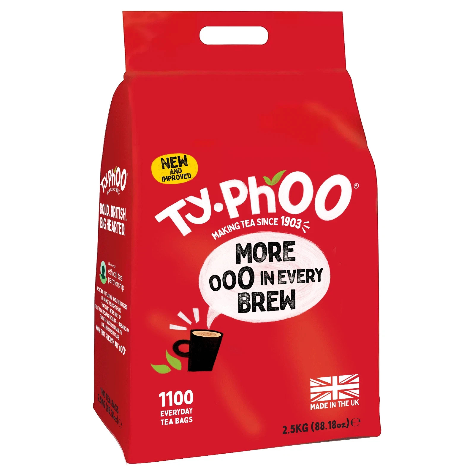 Typhoo Tea 1100 Tea Bags Bulk Catering Pack 2.5kg British Blended Cup Of Tea