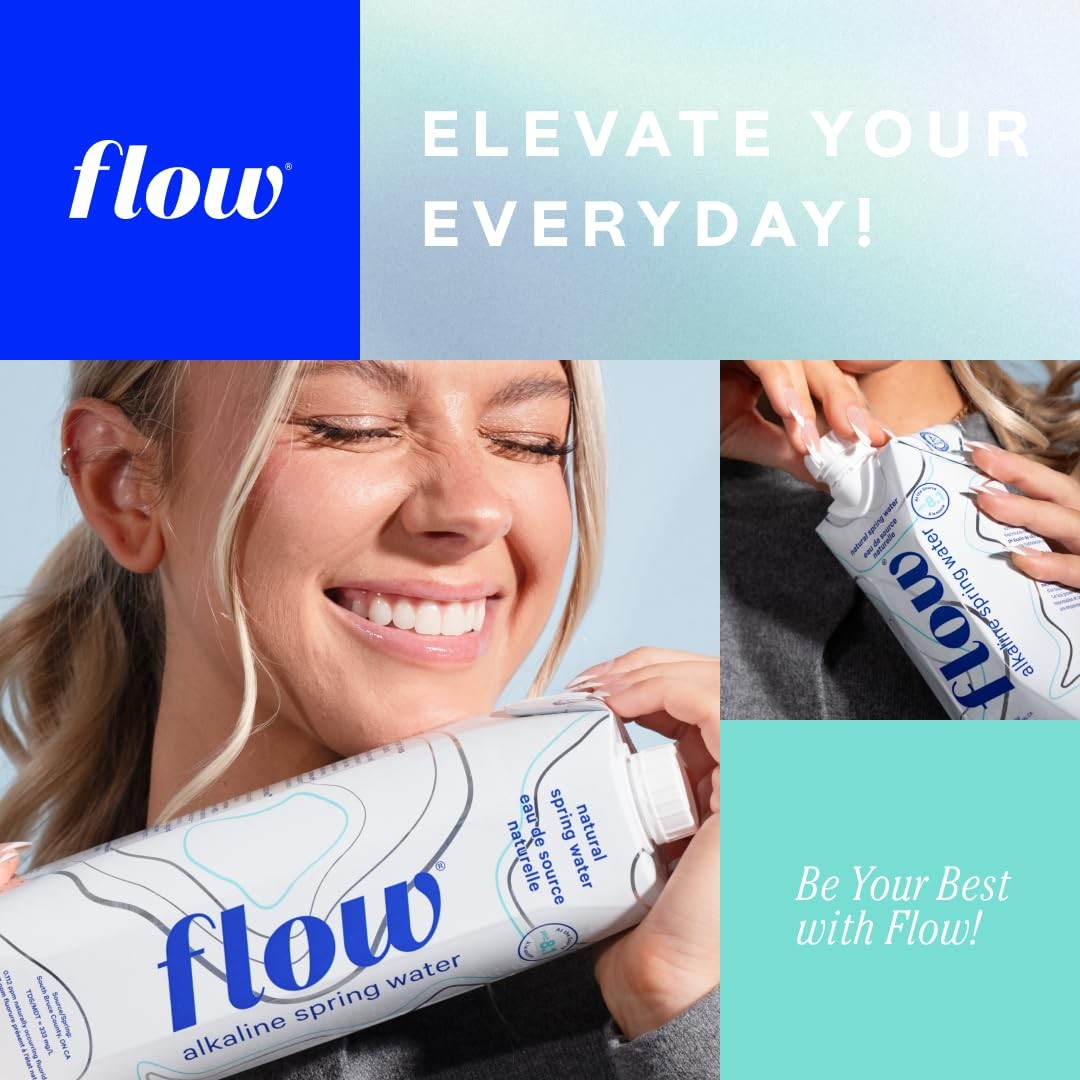 Flow Alkaline Spring Water, 100% Naturally Alkaline,1L 33.8 Fl Oz (Pack of 6)