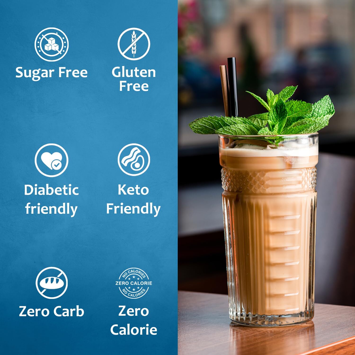 Syruvia Sugar Free Peppermint Syrup 25.4 fl oz, for Coffee, Drinks, & More