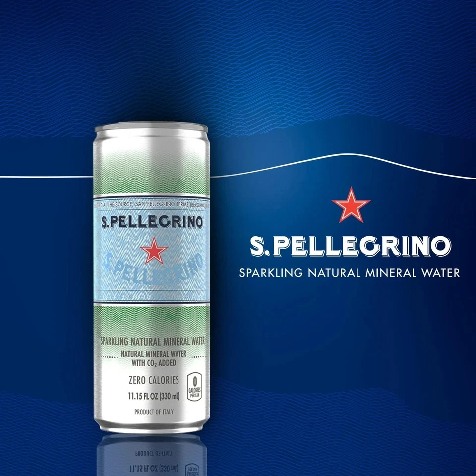 S Pellegrino Sparkling Natural Mineral Water 24 Cans 11.15 Fl Oz-free shipping