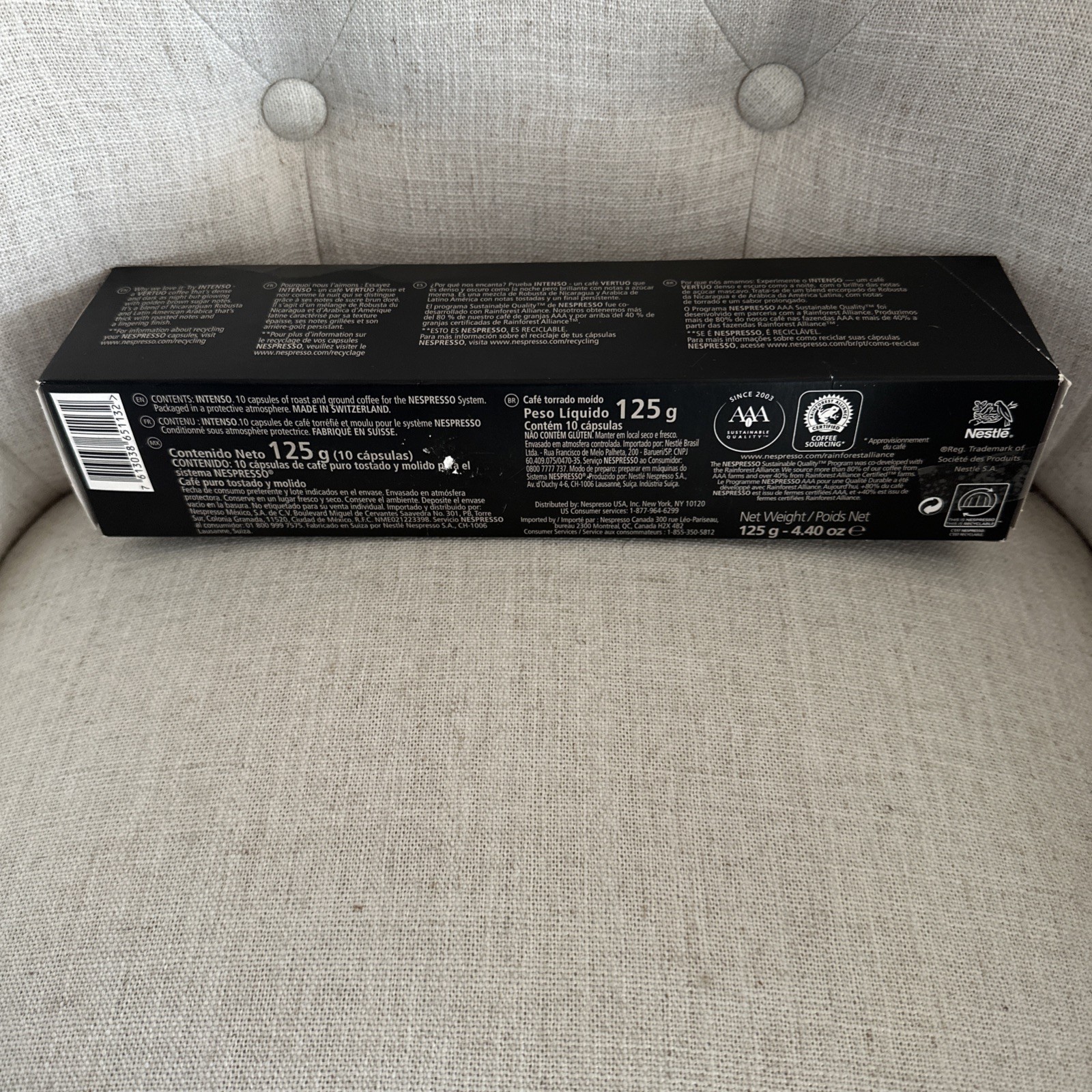 Nespresso Vertuo Intenso Dark Roast Coffee 10 Count Coffee Pods Pack Switzerland