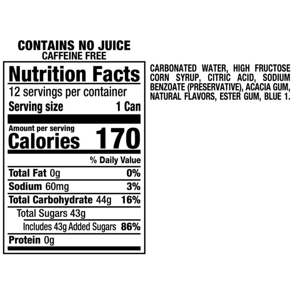 Sunkist Caffeine Free Berry Lemonade Soda Pop, 12 fl oz, 24 Pack SAMEDAYSHIP!