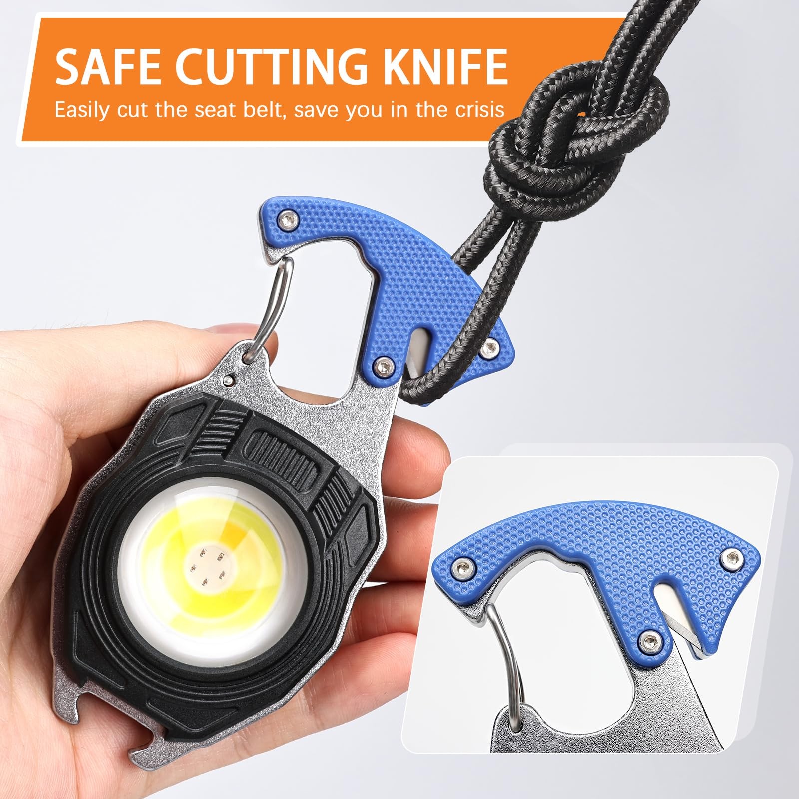 MAKDAK 4PC Keychain Flashlight Rechargeable Cob Keychain Work Light 7 Modes 1600