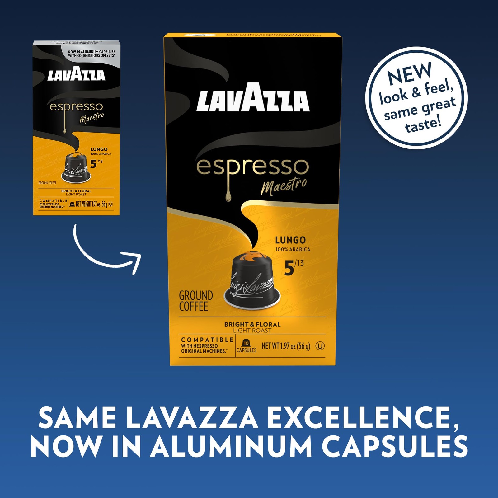 Lavazza Espresso Maestro Lungo Aluminum Capsules 10 Count (Pack of 6)