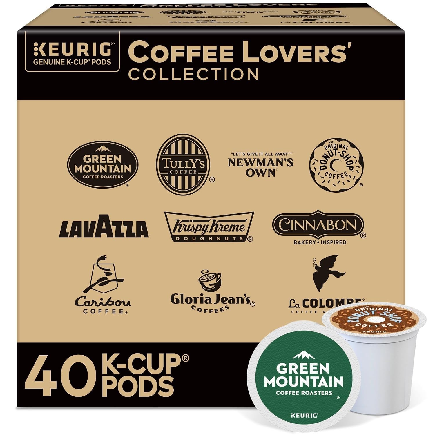 KEURIG 40 KCUP PODS COFFEE LOVERS COLLECTION CINNABON KRISPY KREME LAVAZZA NEW
