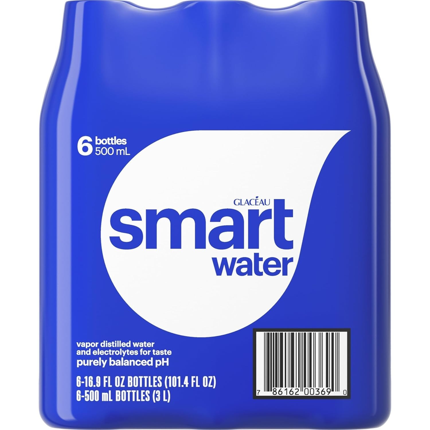 Smartwater Vapor Distilled Premium Water 16.9 fl oz Bottles (Pack of 6)