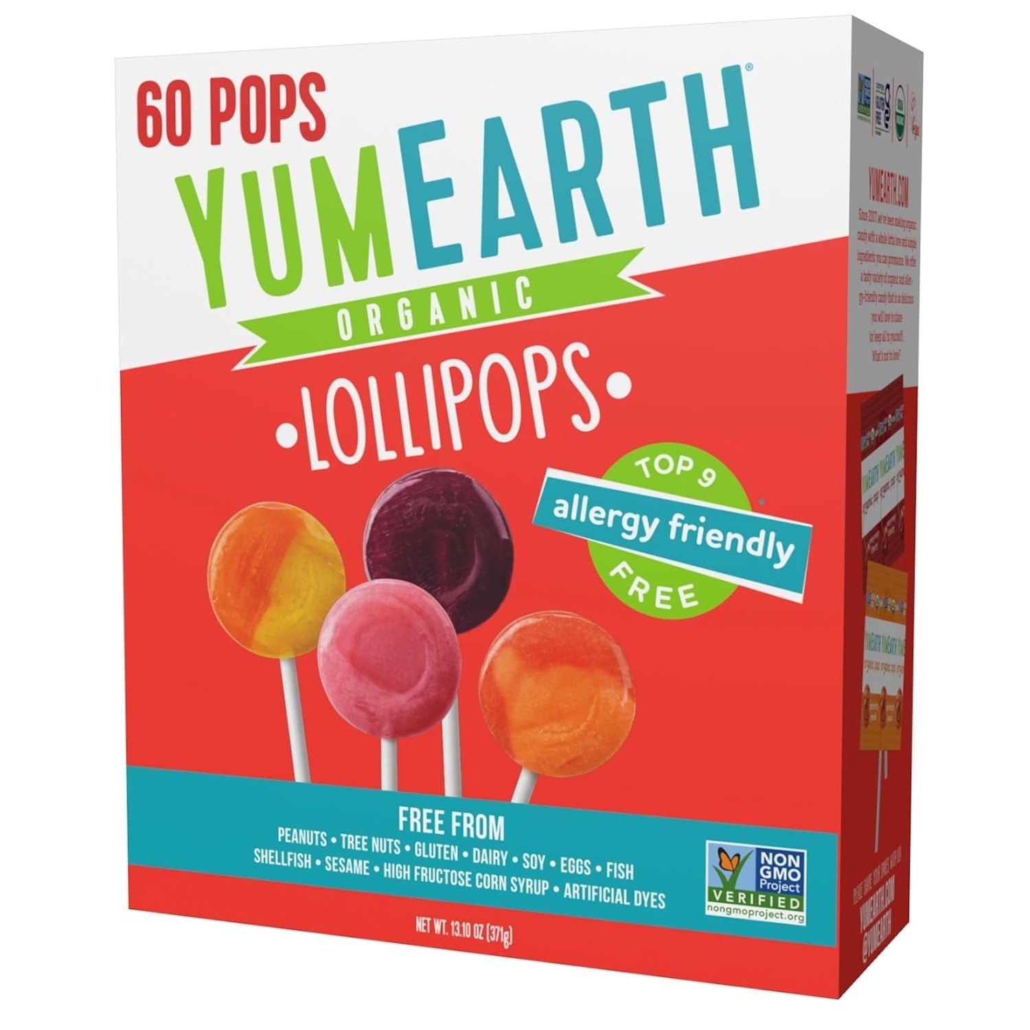 Individually Wrapped Fruit-Flavored Lollipops – Gluten-Free & Non-GMO, 60 Count