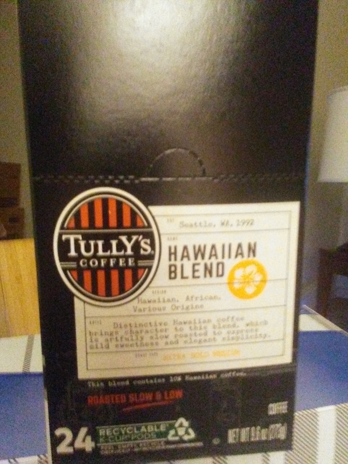 Tully’s Coffee Coffee K-Cups – Hawaiian Blend (24/Box) New