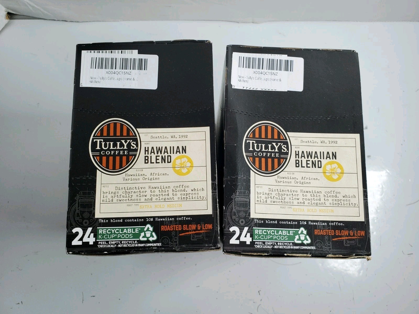 Tully’s Coffee Hawaiian Blend K-Cup Coffee 48 Count – Box DAMAGE – EXP 02/27