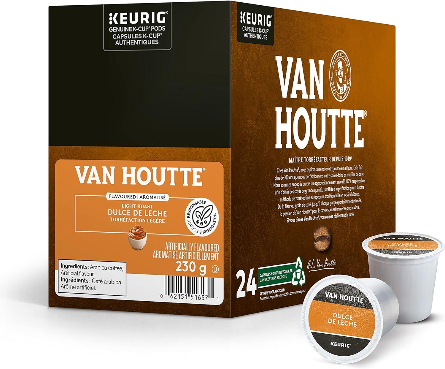 Van Houtte Dulce De Leche Coffee 24 to 144 K cups Pick Any Size FREE SHIPPING