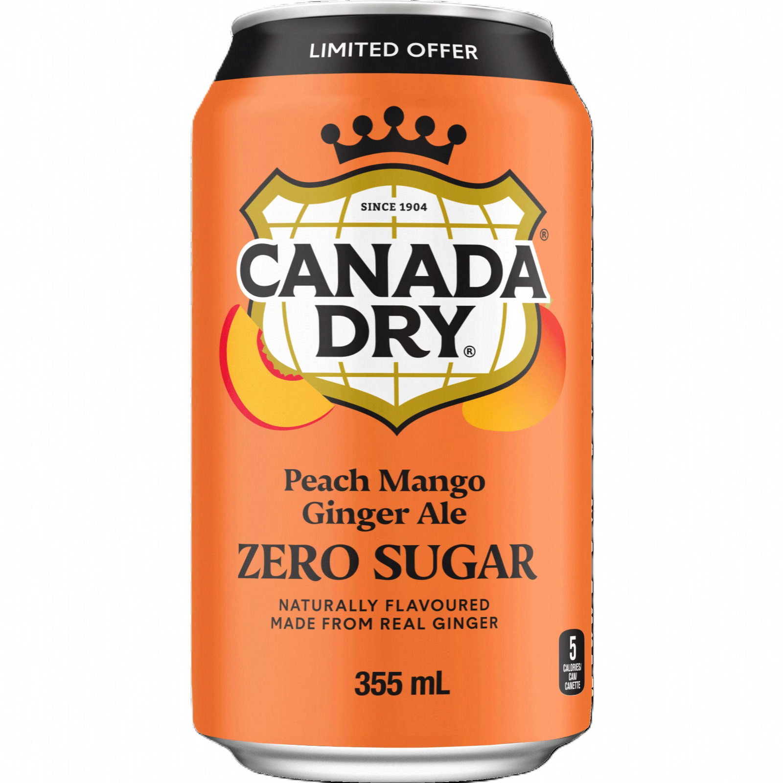 Canada Dry Peach Mango Zero Sugar 355 ml. / 12 fl.oz x 32