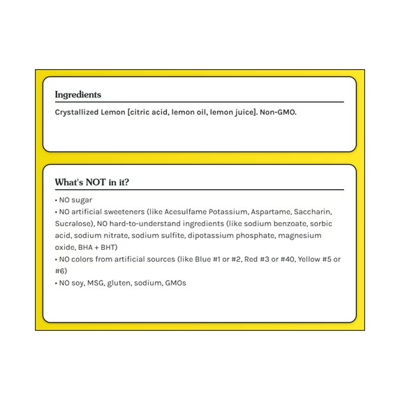 True Lemon Crystallized Water Enhancer Powder, 0 Calorie Lemon Flavor, 1.41 oz