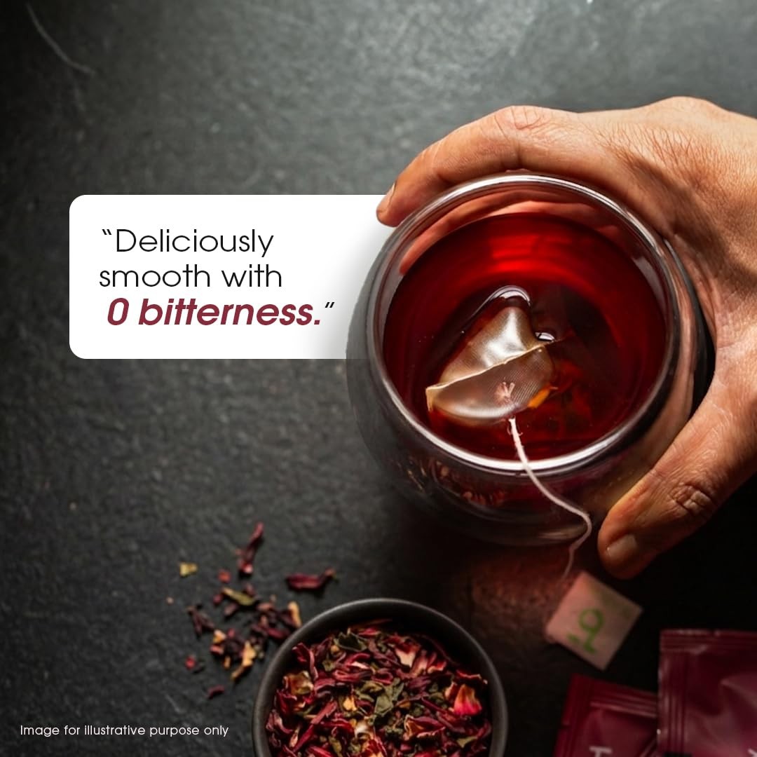 Darjeeling Green Tea with Dried Hibiscus – 50 Bags, 100% Whole Leaf, Low