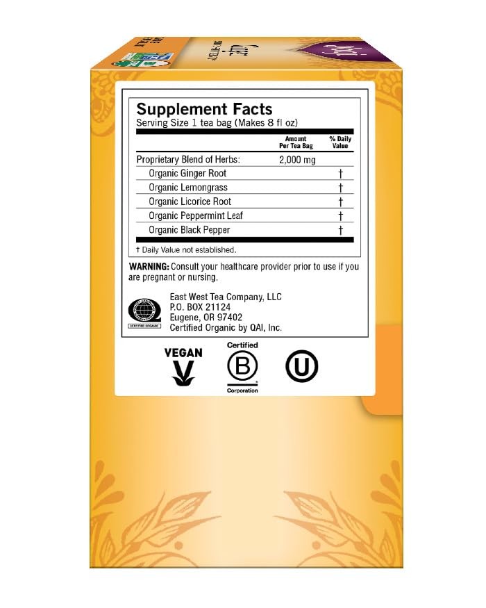 Yogi Organic Ginger Tea | 16 Count | Caffeine-Free | USDA Organic | Vegan