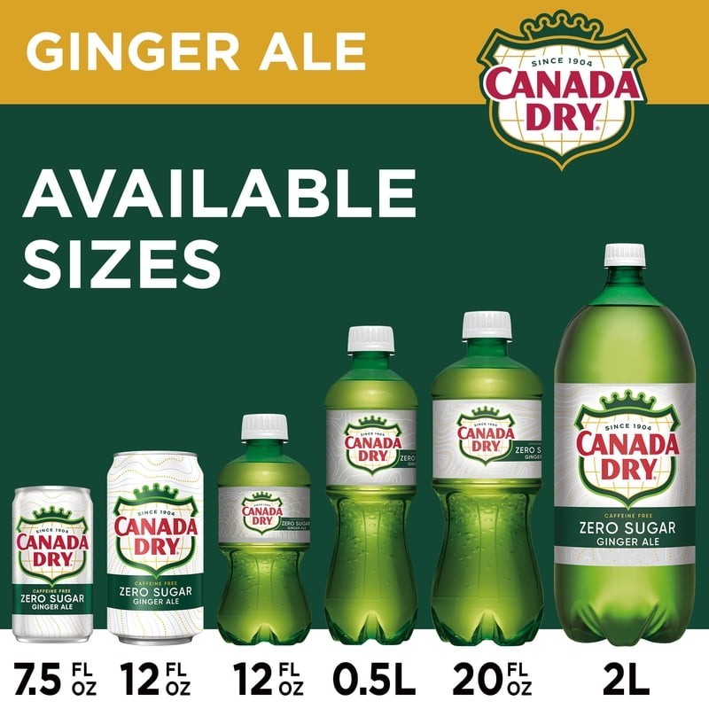 Canada Dry Zero Sugar Ginger Ale Soda, 12 fl oz cans, 12 pack-free shipping
