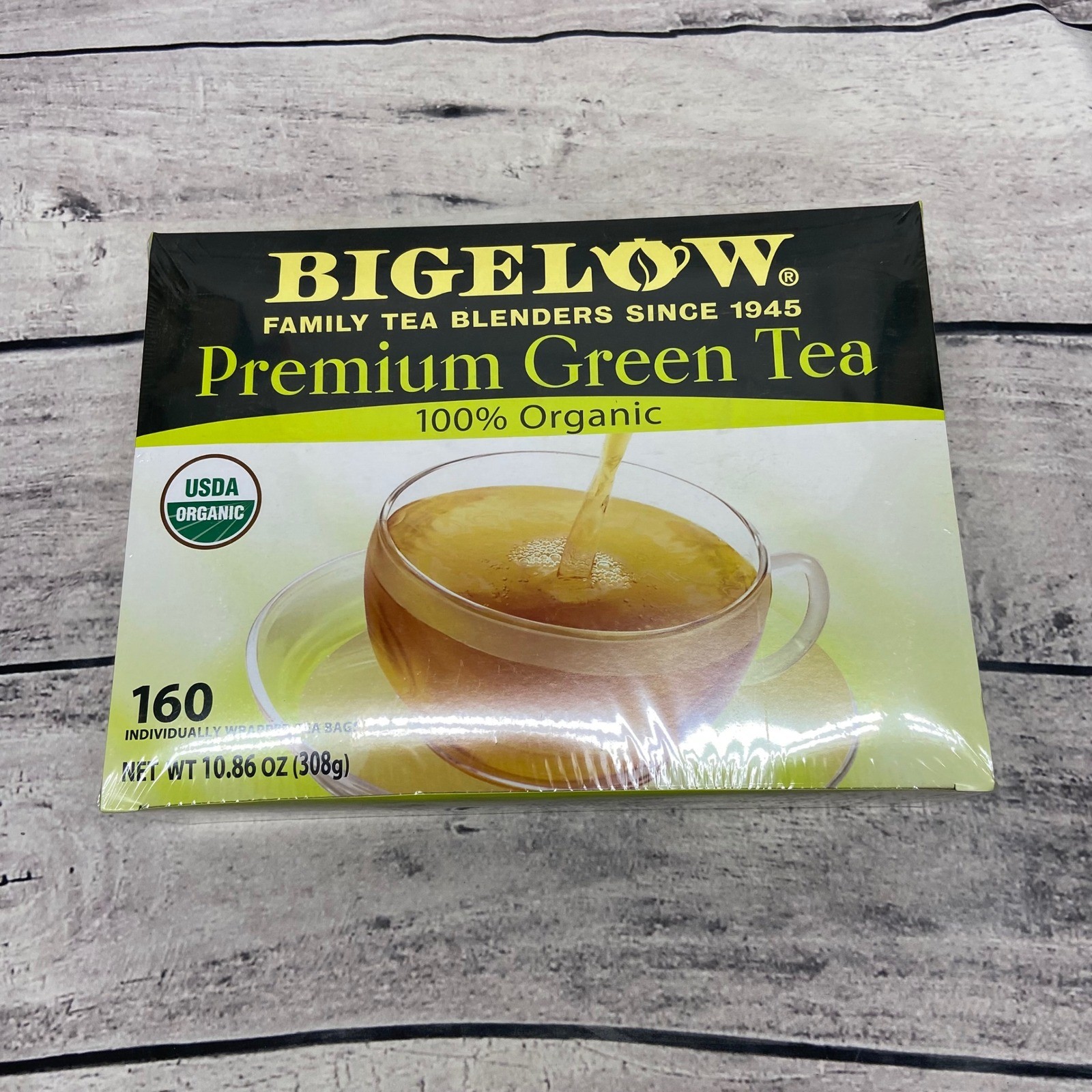 Bigelow Premium Green Tea 100% Organic 160 Individually Wrapped Tea Bags