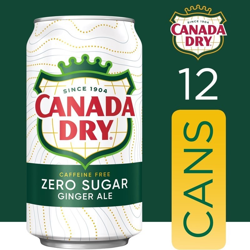 Canada Dry Zero Sugar Ginger Ale Soda, 12 fl oz cans, 12 pack-free shipping