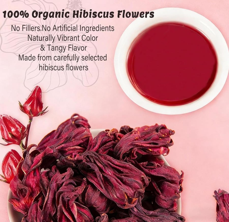 PiPi Tea Organic Hibiscus Tea Bags Caffeine Free Herbal Tea Rich in Antioxi 30