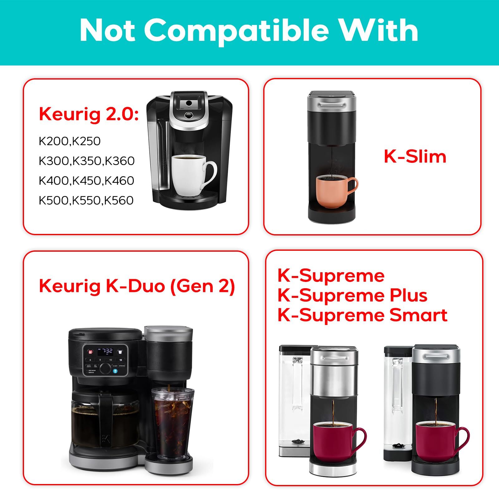2Pack Reusable K Cups Coffee Pod for Keurig Universal Stainless Steel Refillable