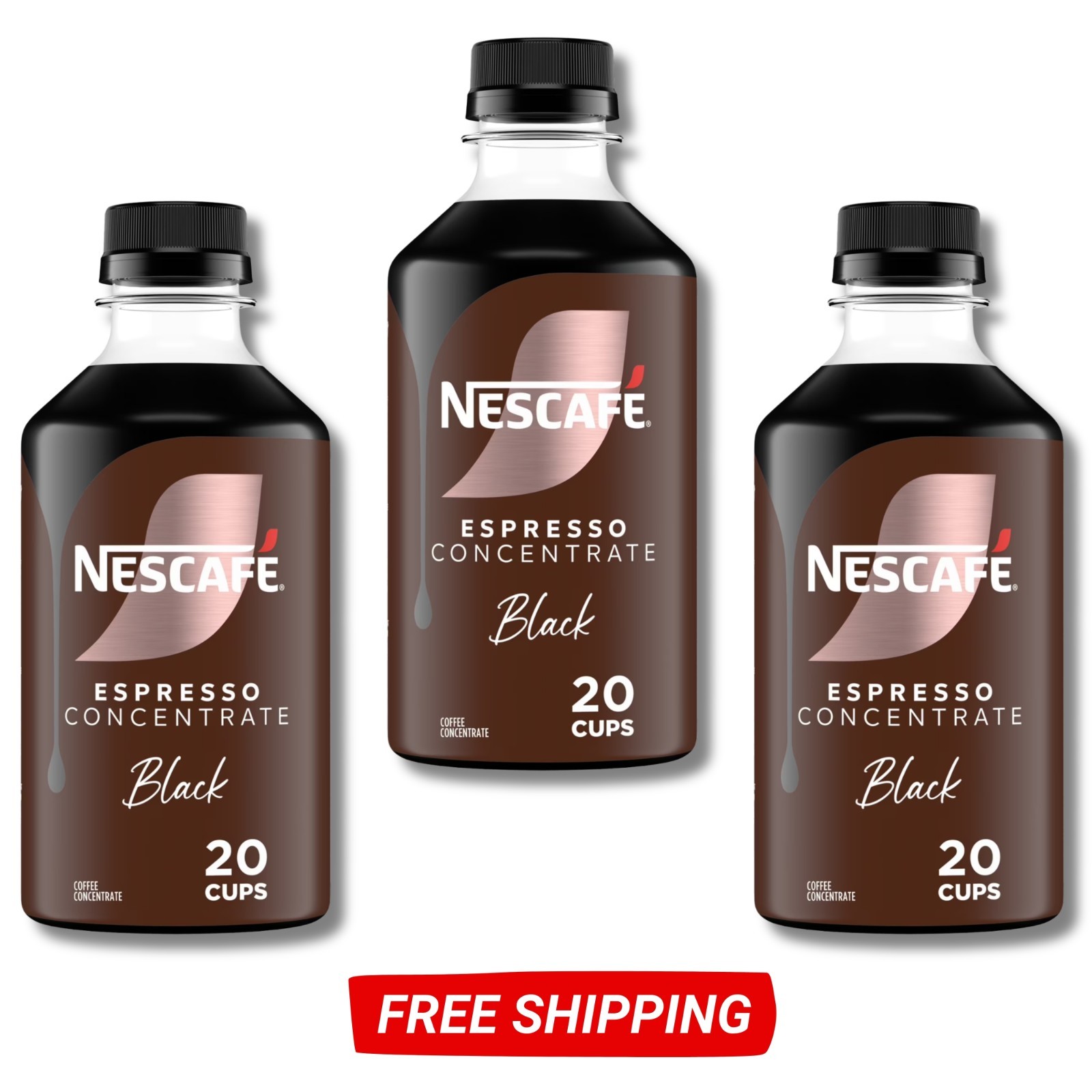 NESCAFÉ Espresso Concentrate Black, Instant Espresso Iced Coffee, 10 fl oz 3 Pk