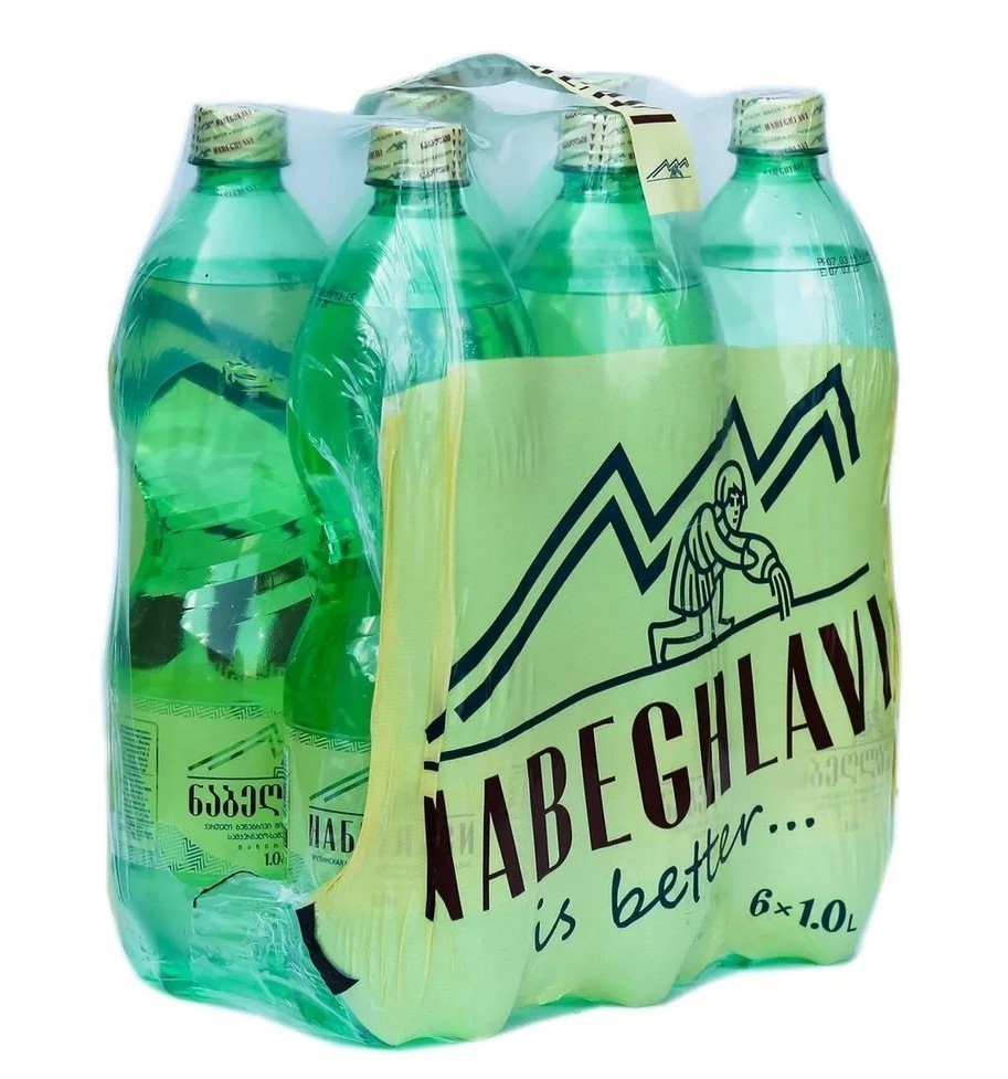 Nabeghlavi Georgian Mineral Water – 1L x 6 Bottles (Pack) – Natural Sparkling