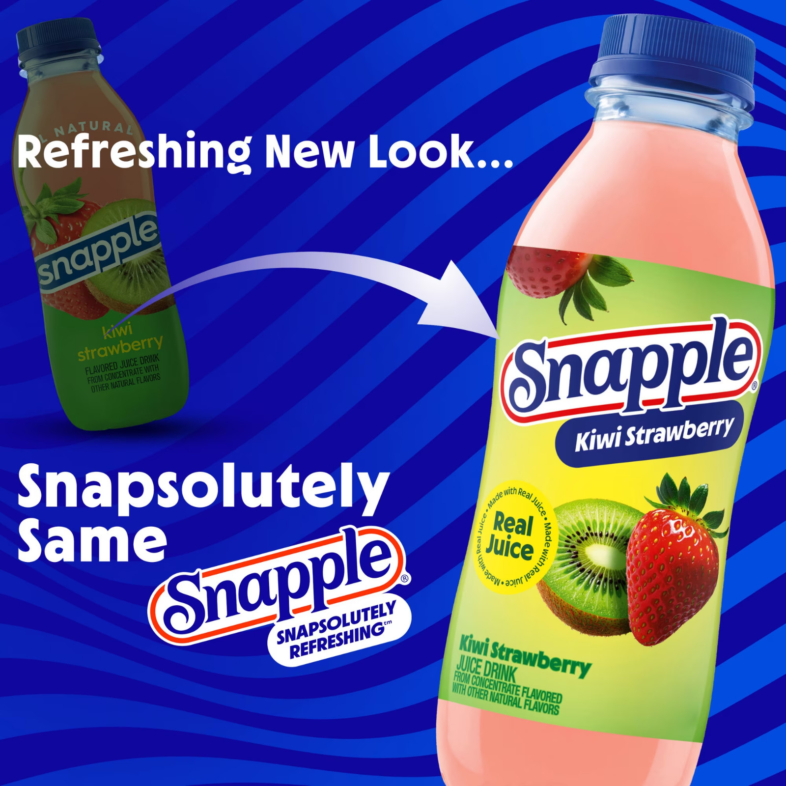 (2 pack) Snapple Kiwi Strawberry Juice Drink, 16 fl oz, 6 Count Bottle.