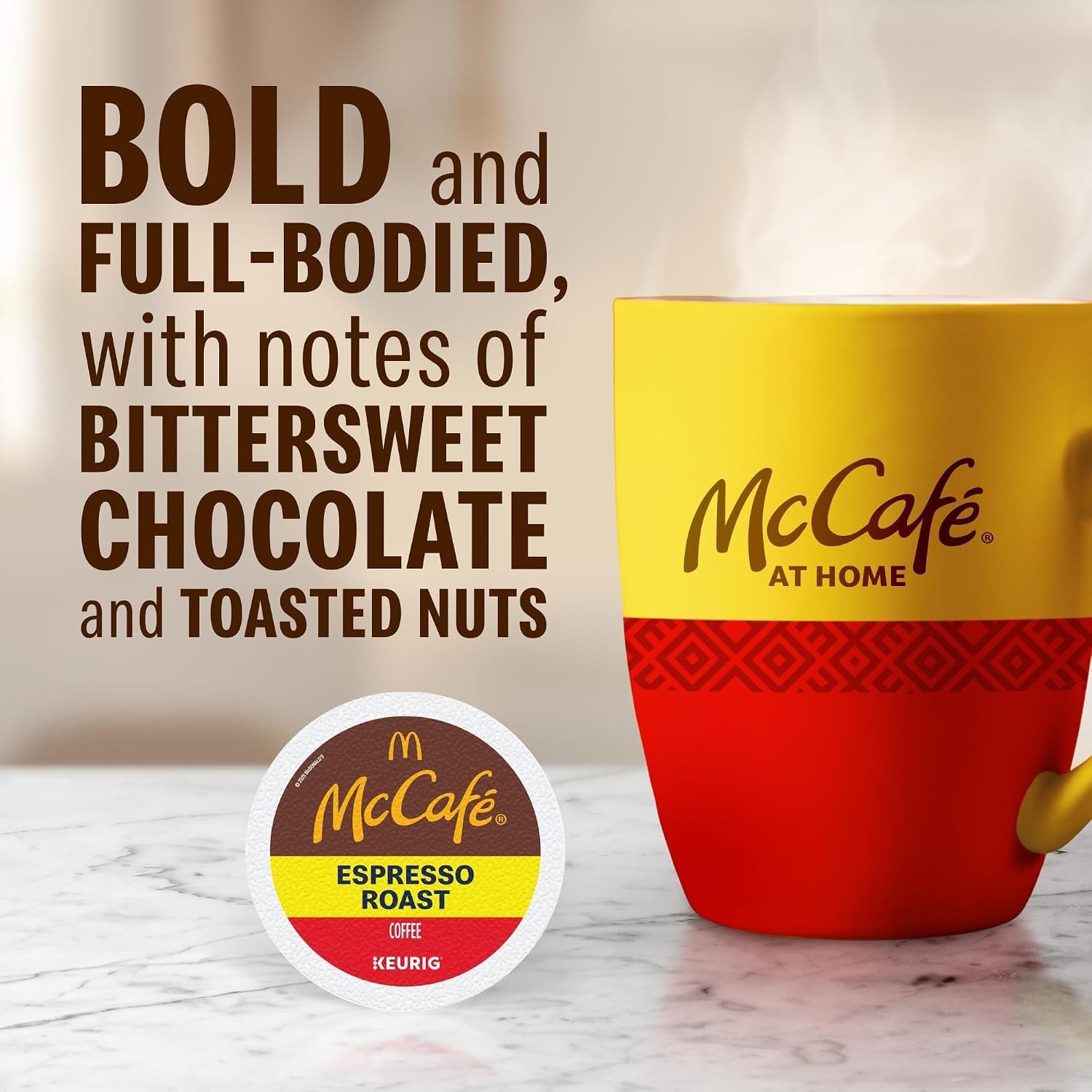 McCafe Espresso Roast K-Cup Pods 60 Count Dark Roast Coffee Keurig EXP 07/2027