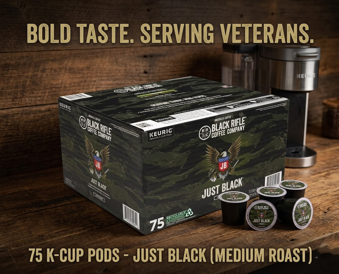 Black Rifle Coffee Company Just Black Medium Roast KCup Coffee Pods 75 ct