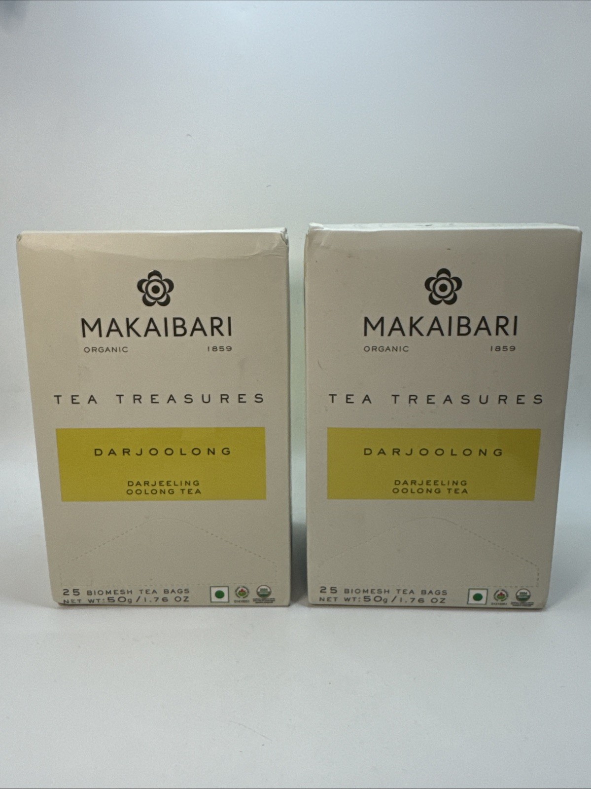 2x Makaibari Tea Treasures Darjoolong Tea USDA Certified 100 Grams Total 07/2026