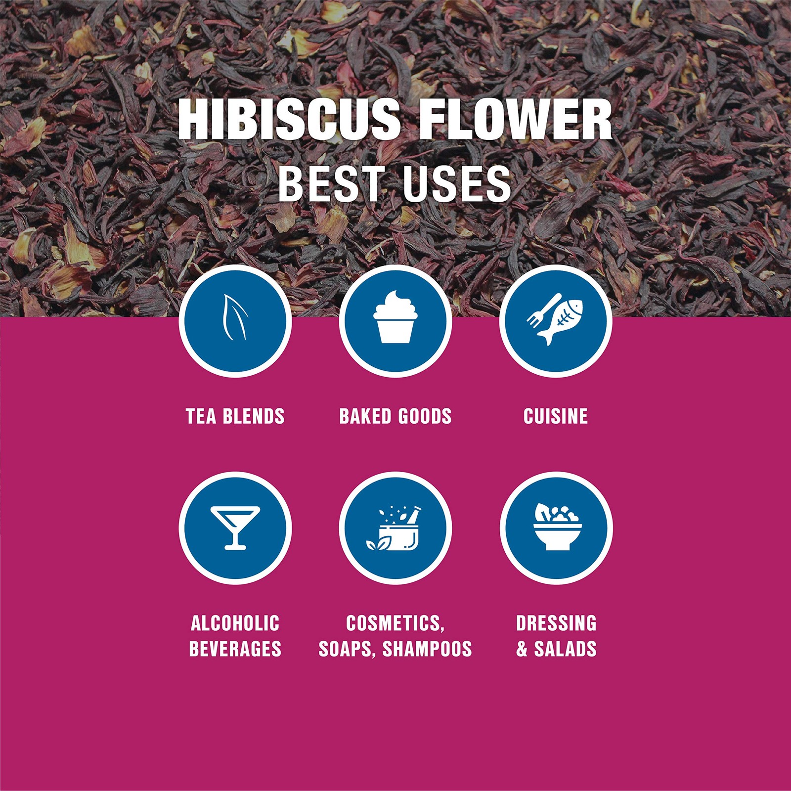 – Dried Hibiscus, Loose Leaf, Cut & Sifted Hibiscus Flower, Premium Blend, No…