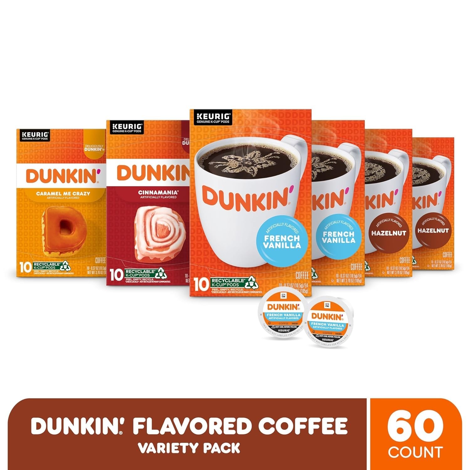Dunkin’ Mixed Flavor Coffee Variety Pack 60 Keurig K-Cup Coffee Pods