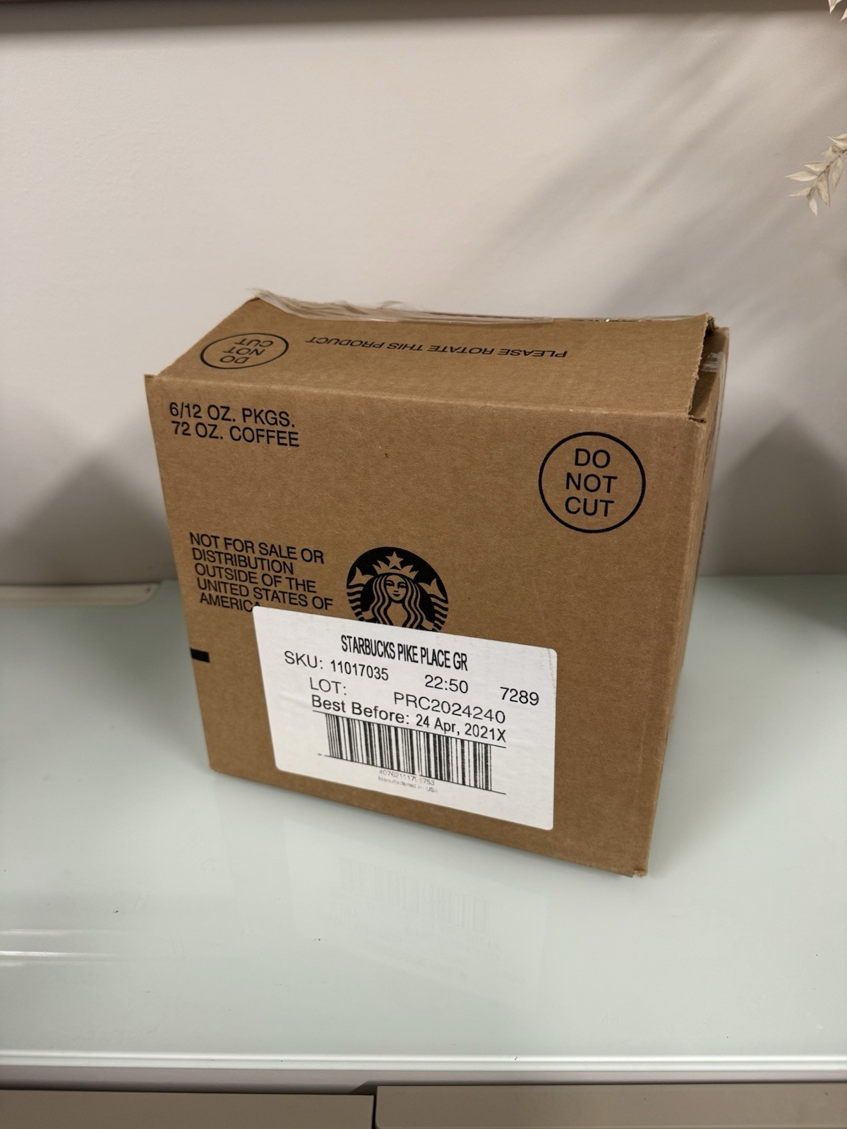 Starbucks Pike Place Ground Coffee 6 Bags. 12oz Each. BBD 04/21. Bulk