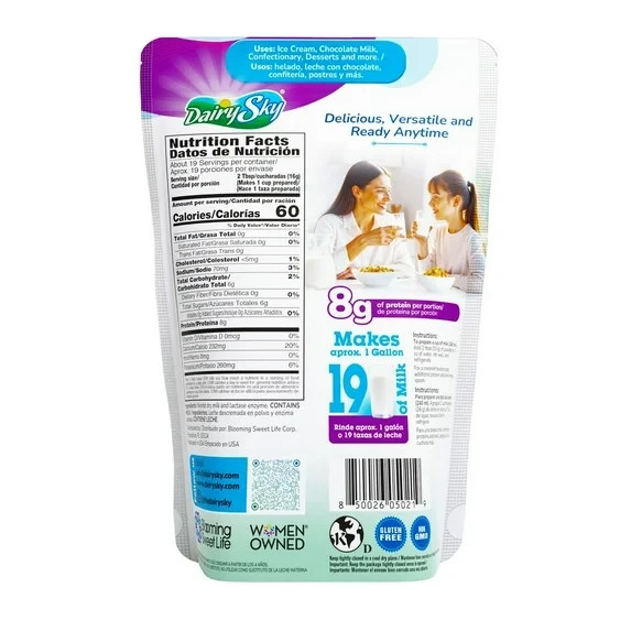 Lactose Free milk DairySky Nonfat Dry Milk 16 Oz – Case of 12 Units