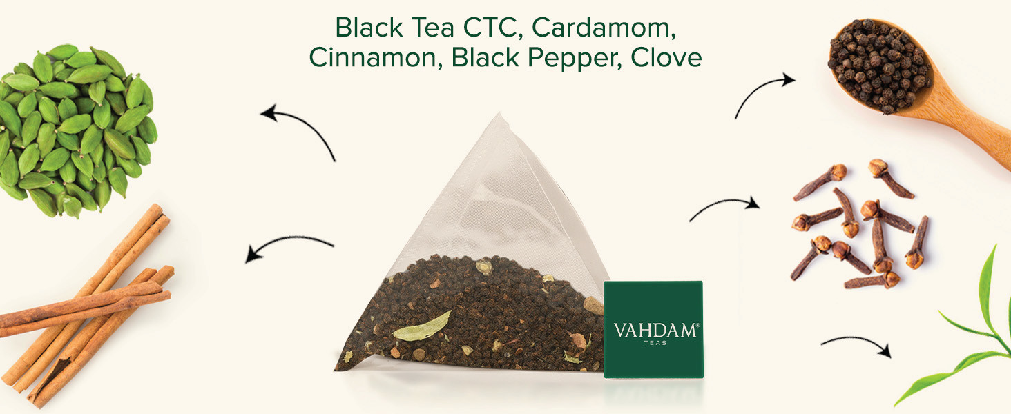 India’s Original Masala Chai Tea Bags (100 Count) No Added Flavoring | Blended
