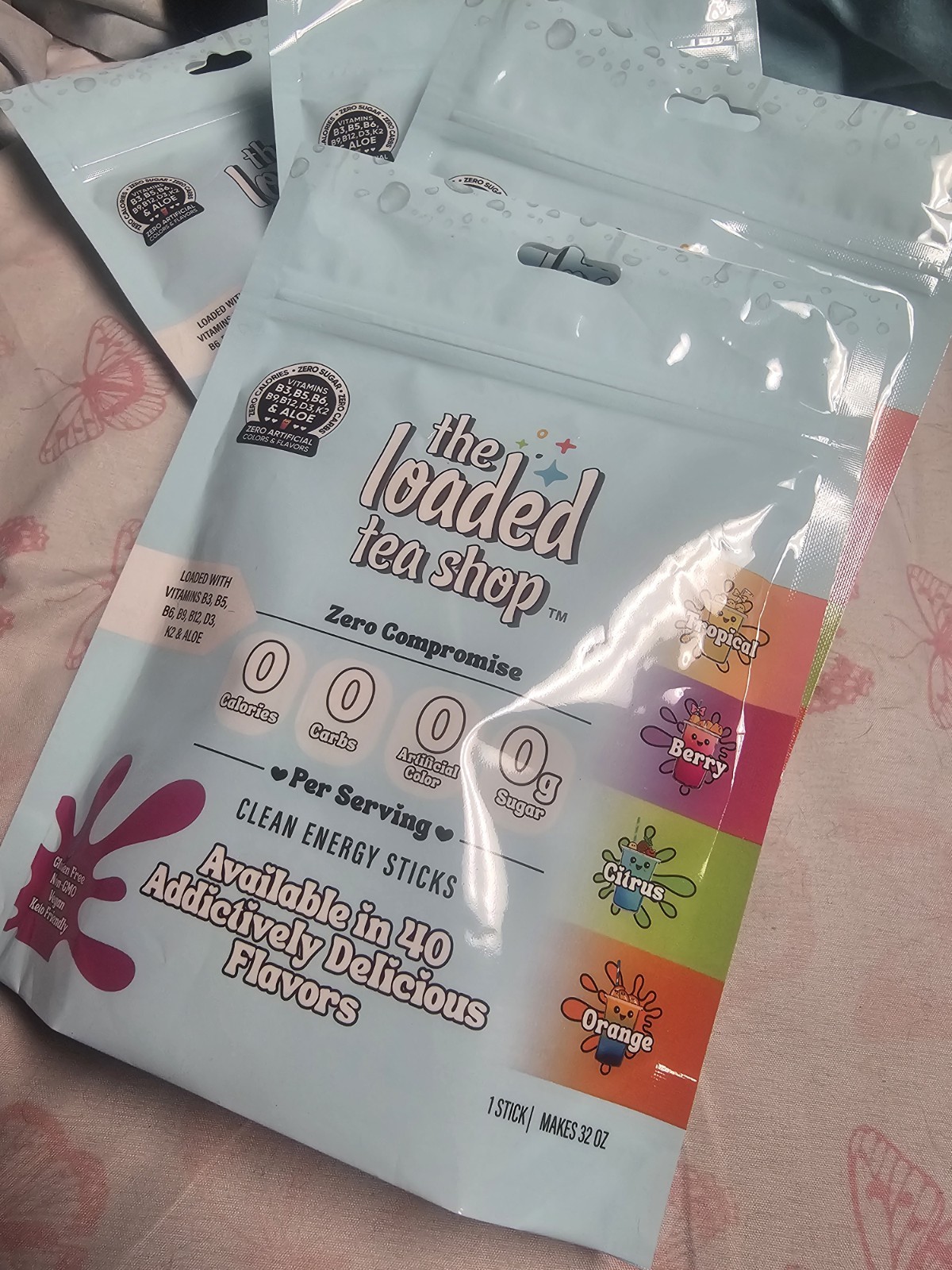 The Loaded Tea Shop Energy Drinks, 5 Pack, Rocket pop & Watermelon rock candy