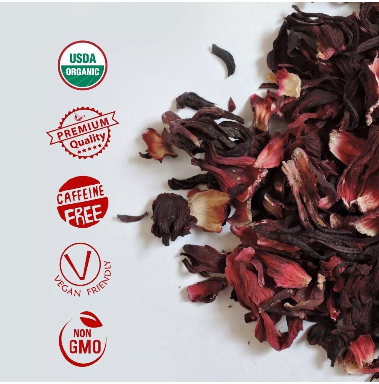 (16oz)Hibiscus Flower Organic Dried Cut Hibiscus Sabdariffa 100% Premium (1Ib)