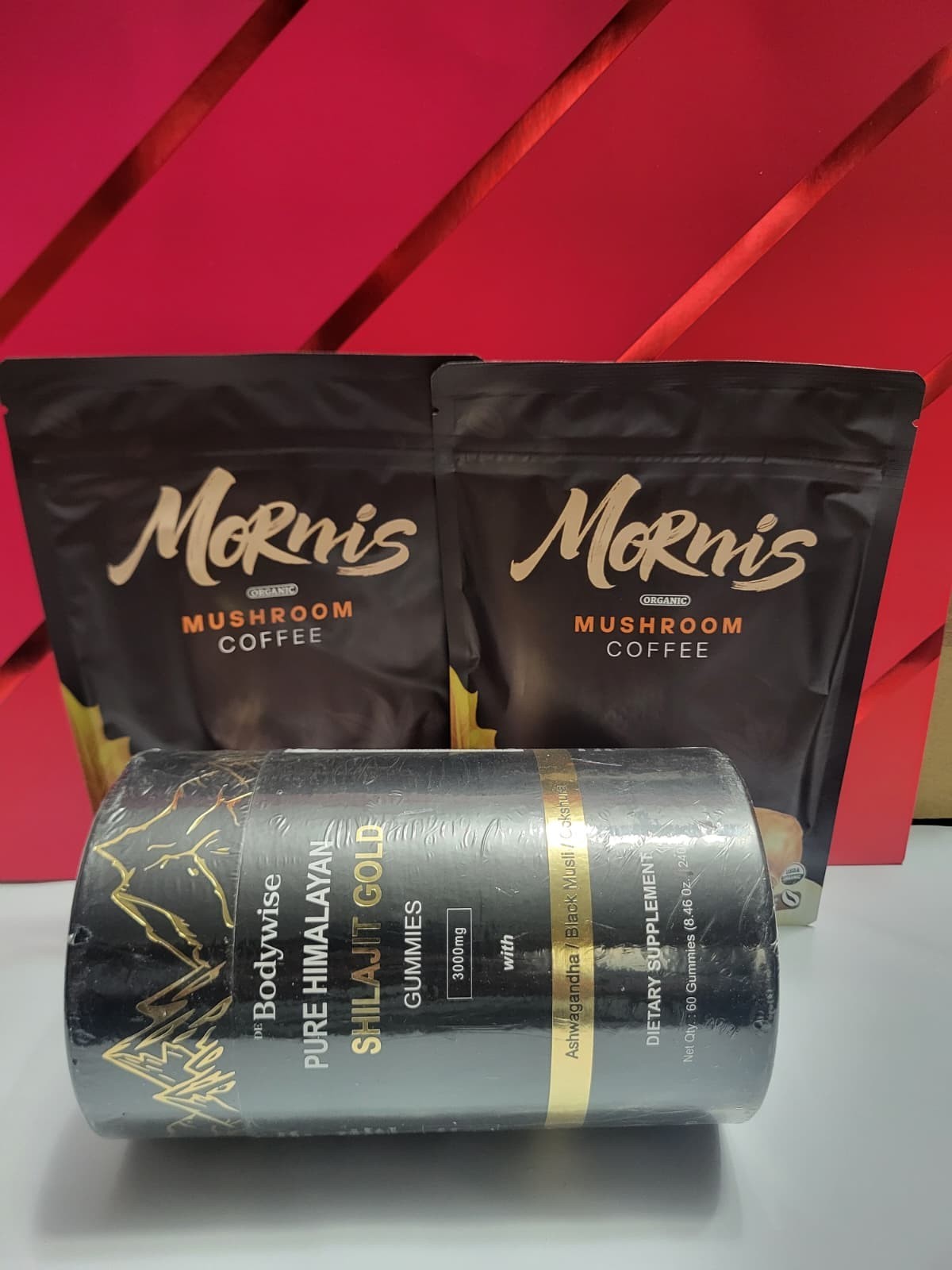 2 Pk Mornis organic Mushroom Coffee 30 servings ( 6.35) oz free shilajit gummie