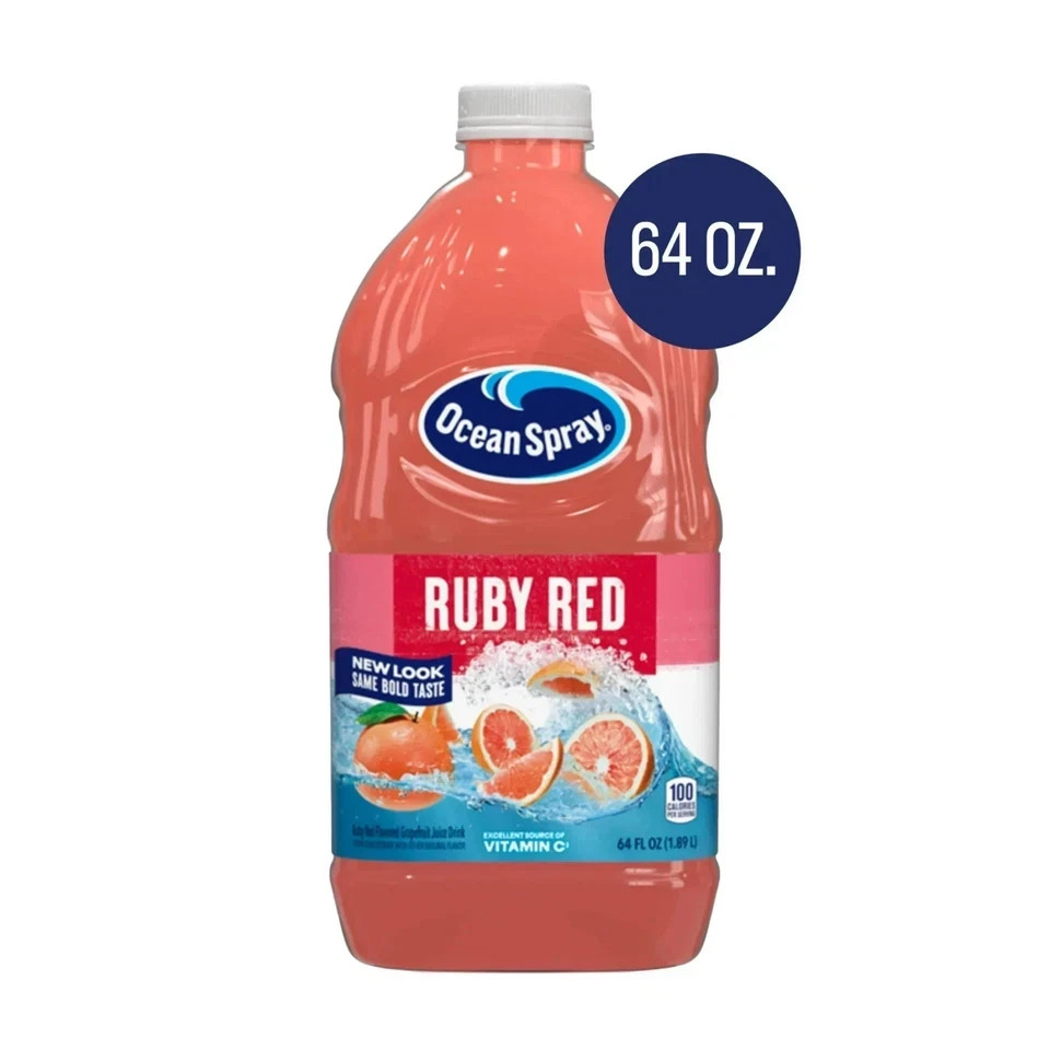 Ocean Spray Ruby Red Grapefruit Juice Drink 64 fl oz Bottle (2 Pack)