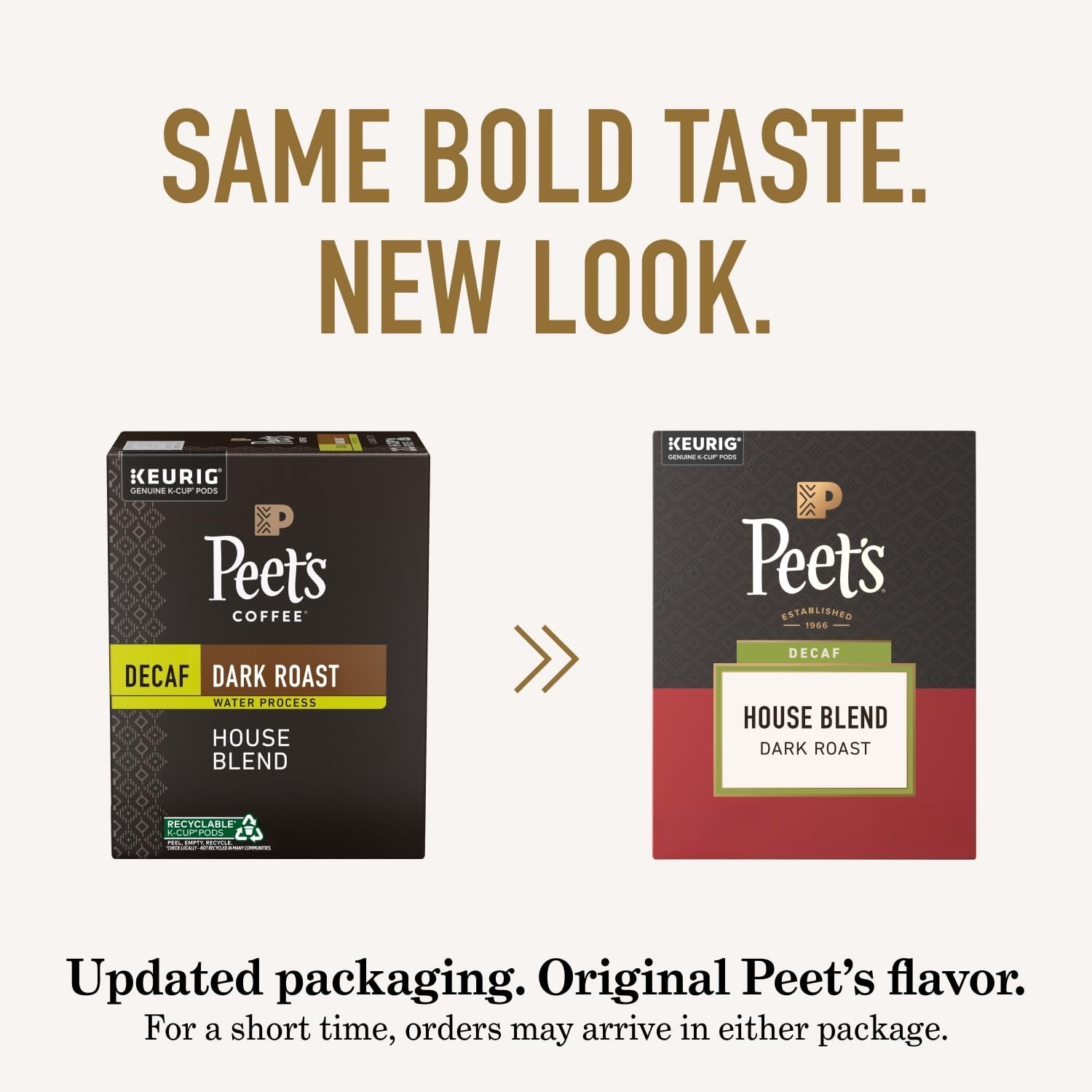 Peet’s Coffee Decaf House Blend Coffee 22 to 132 Keurig K cups Pick Any Size