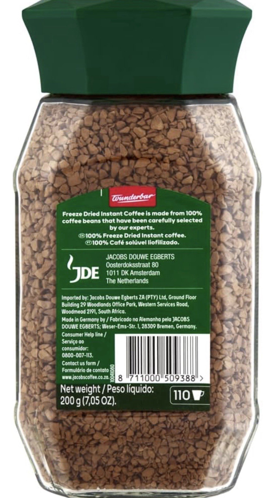 Jacobs Kronung Signature Instant Coffee Rich Taste 200g Pack of 2 Jars