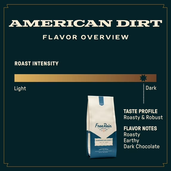 Free Rein Coffee Company, American Dirt Dark Roast Coffee K-Cup Pods, 18 Count