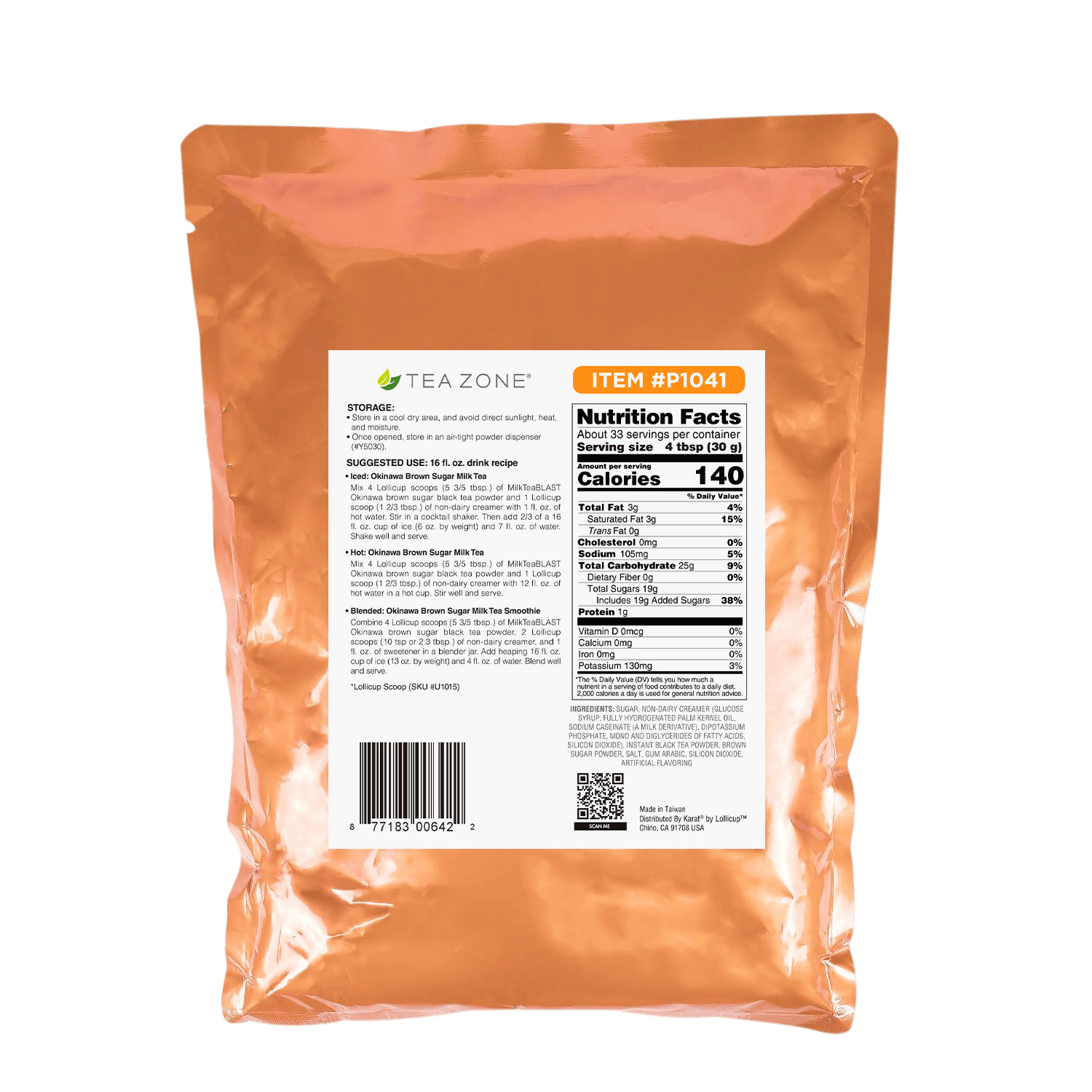 Tea Zone MilkTeaBLAST Okinawa Brown Sugar Powder (2.2 lbs), P1041